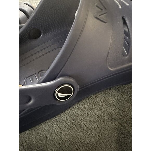 Nautica River Edge Blue Navy Rubber Clogs Loafers Men's Size 12 KM3391 - Picture 14 of 14
